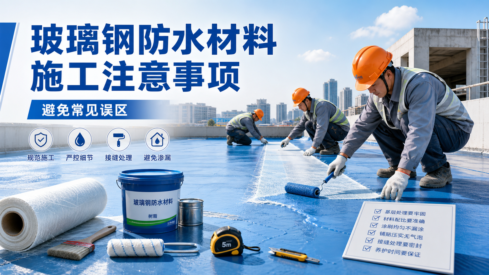 玻璃钢防水材料施工注意事项，避免常见误区 阿克苏 版